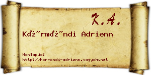 Körmöndi Adrienn névjegykártya