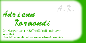 adrienn kormondi business card